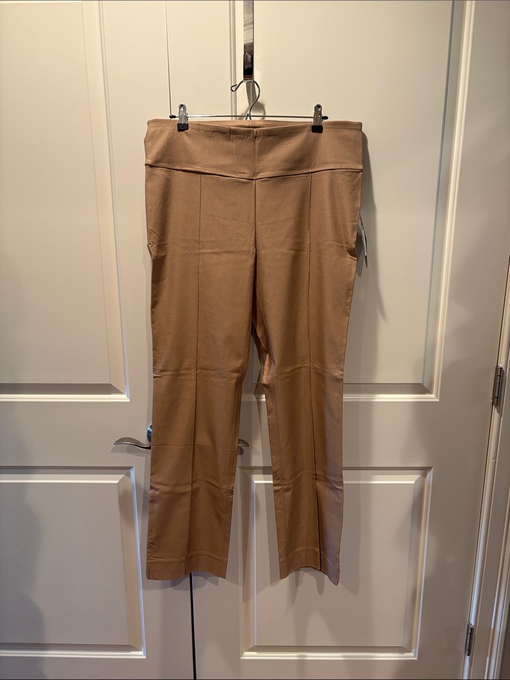 Jofit Straight-Leg Pull-On Pants in Camel Tan